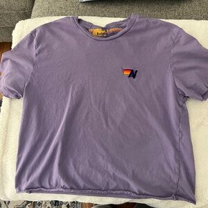 Aviator Nation Purple distressed T-Shirt - size small